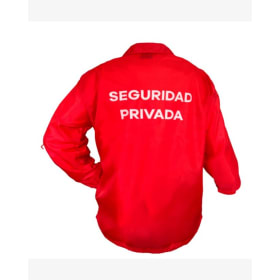 CHAQUETA CORTAVIENTOS ROJA PARA GUARDIA DE SEGURIDAD
