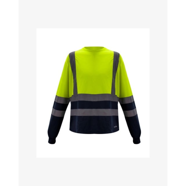 POLERA COOL DRY CUELLO POLO HI - VIS BI COLOR AZUL AMARILLO KUMEN