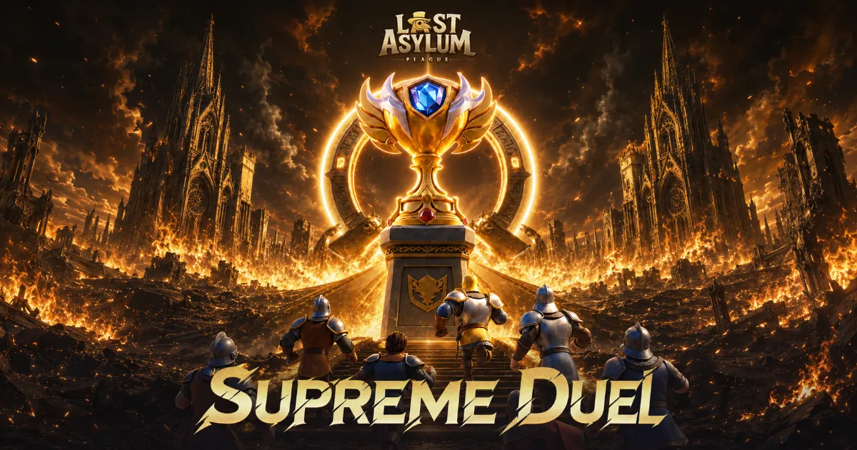 Duelo Supremo (Supreme Duel) em Last Asylum: recompensas, moldura de campeão e rodada de palpites