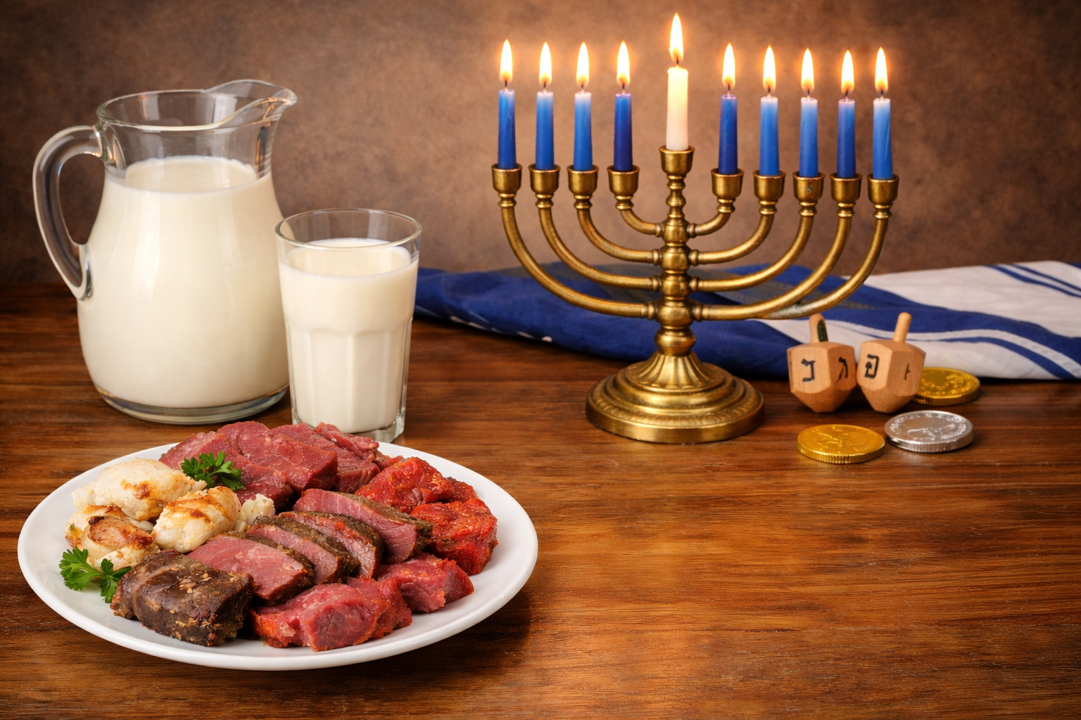 Mixing Milk and Meat with Chanukah Candles