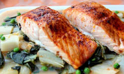 Baked Salmon with Bok Choy and Red Pepper Sauce – Kosher Recipes | OU Kosher Certification – OU Kosh