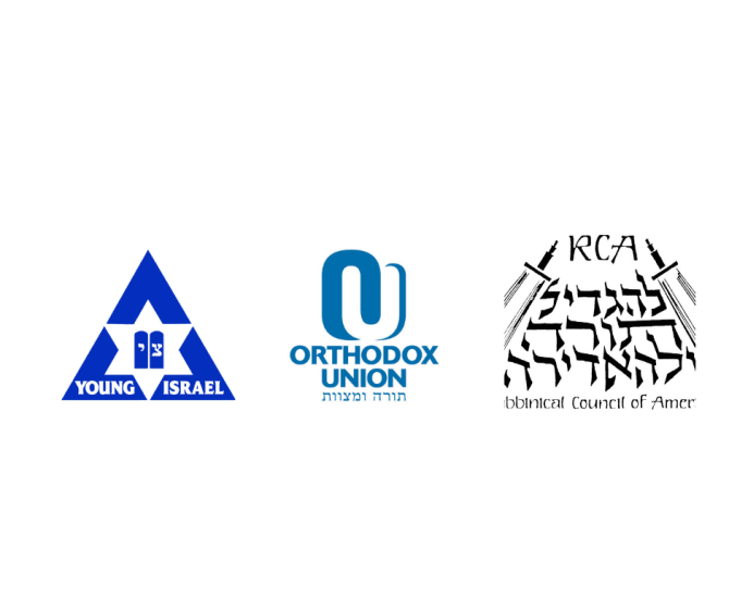 Orthodox Union, RCA and National Council of Young Israel 