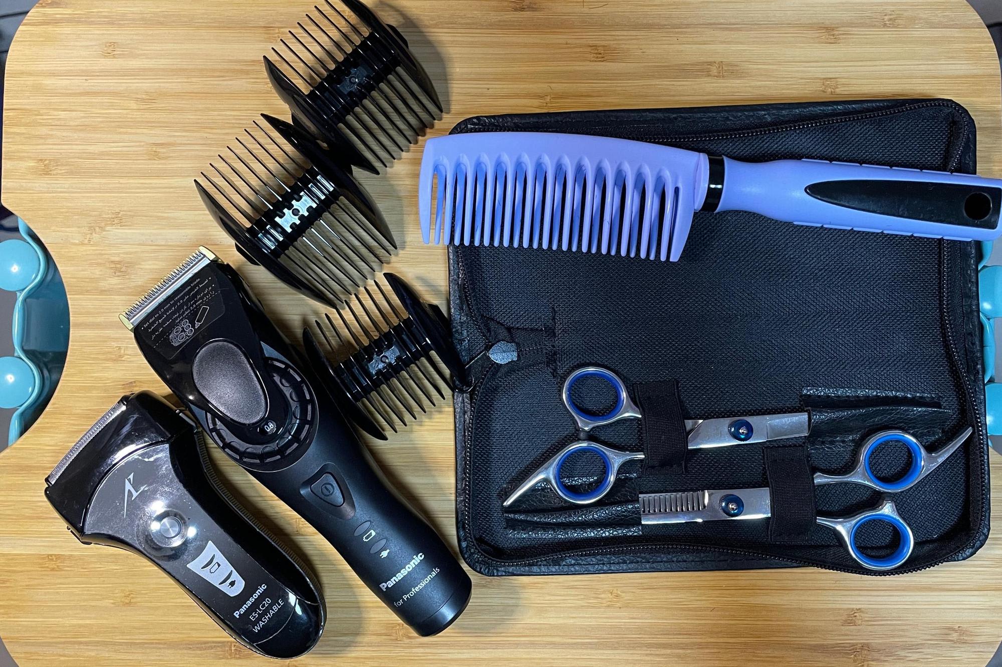 Part of my tools. There are some combs and mirrors too.