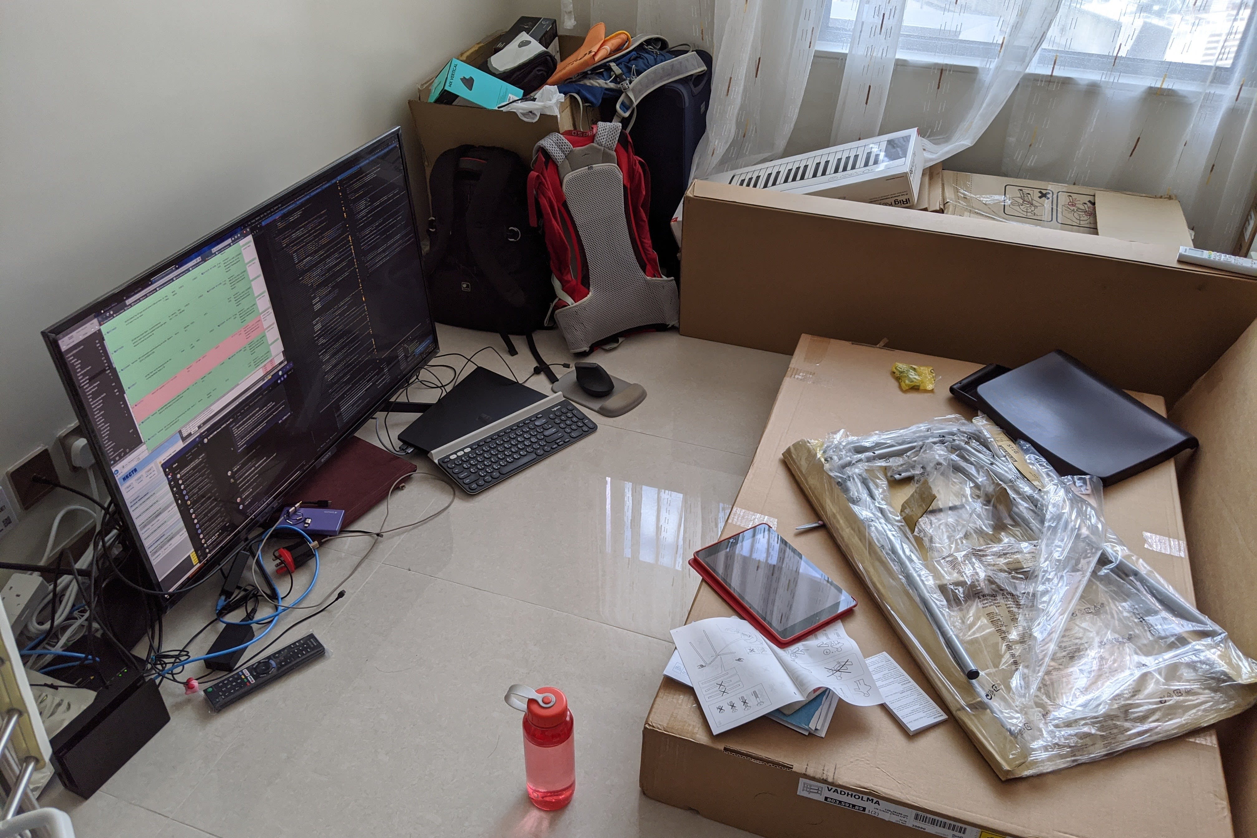Running a team is tough, especially when you are moving to a new home and without a table or chair.