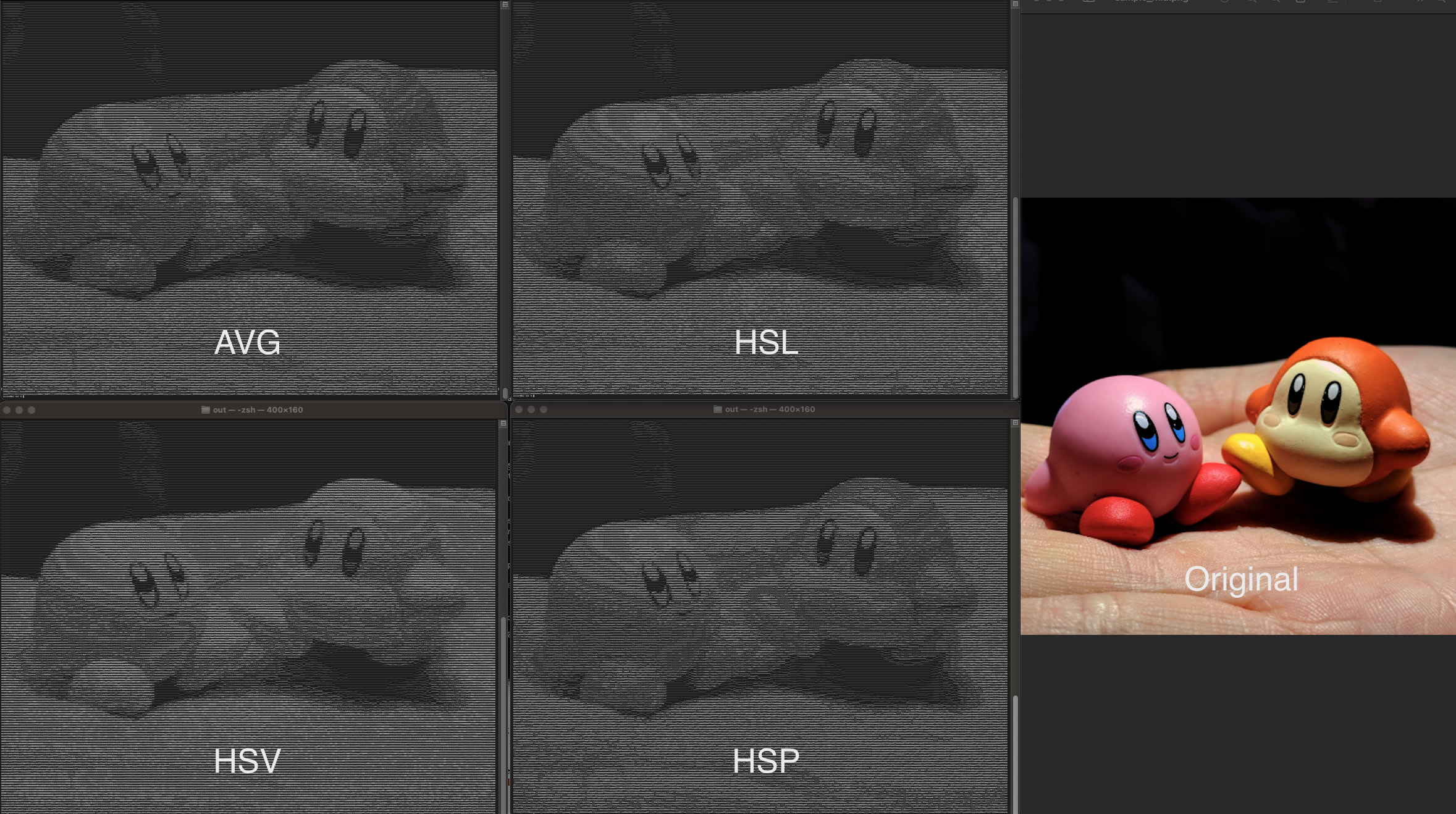 Various brightness calculation methods