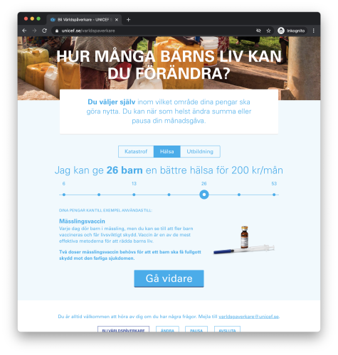 UNICEF VÀrldspÄverkare screenshot