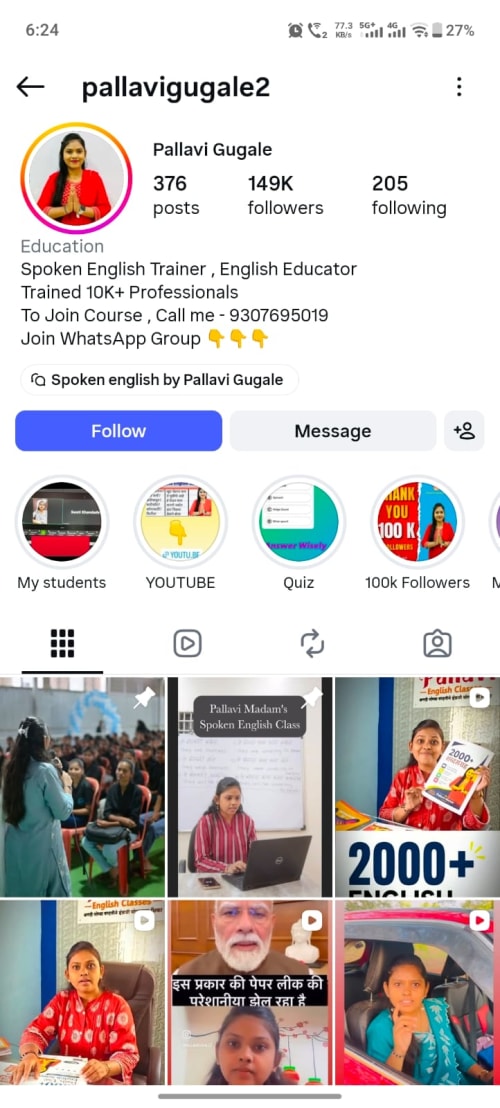 Pallavi English Classes on Instagram