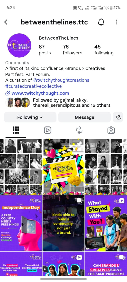 Between The Lines on Instagram