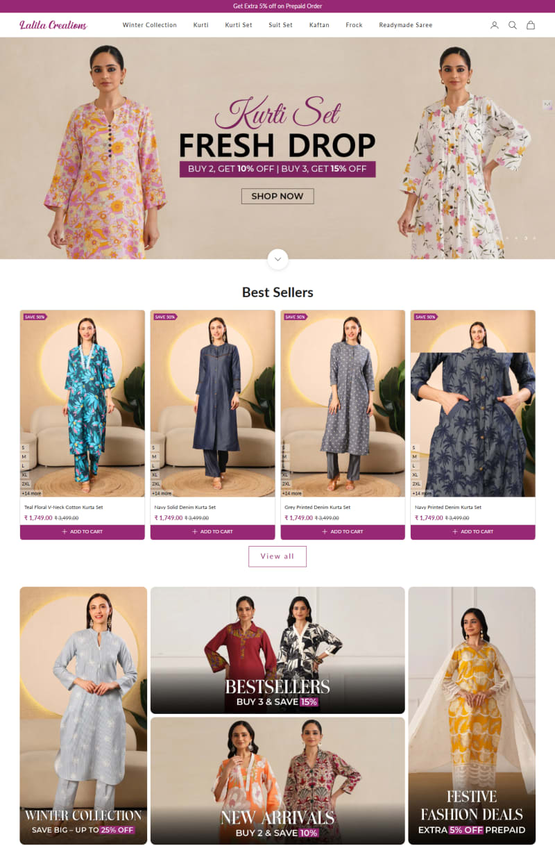 Lalita Creations website