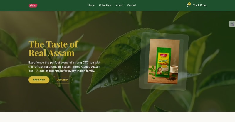 Shree Ganga Assam Tea website
