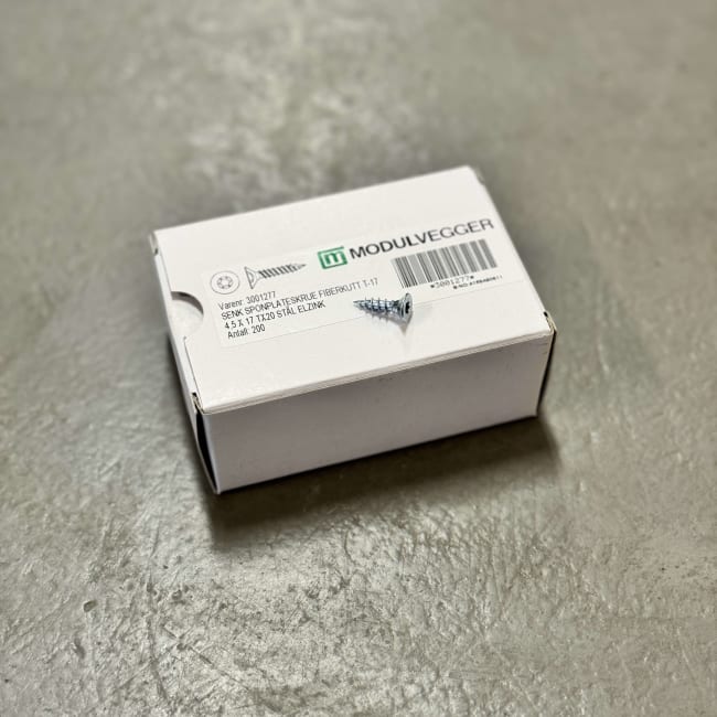 Skrue, Senk, treverk, MRK: 3001277, TX20, 4.0x17 pk á 200stk