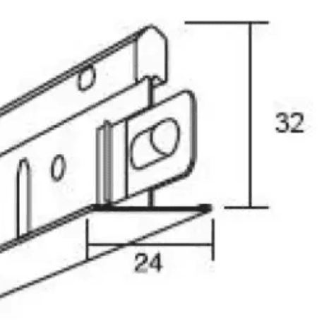 Tverrprofil, T24, Rockfon, blank hvit, L=1800mm pk á 25 stk
