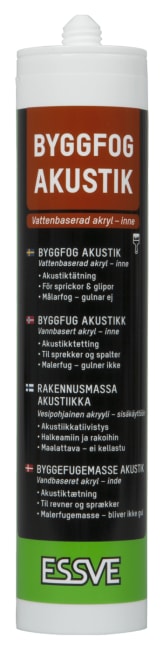 fug, byggfug akustikk, 65db, HVIT, patron, 300ml