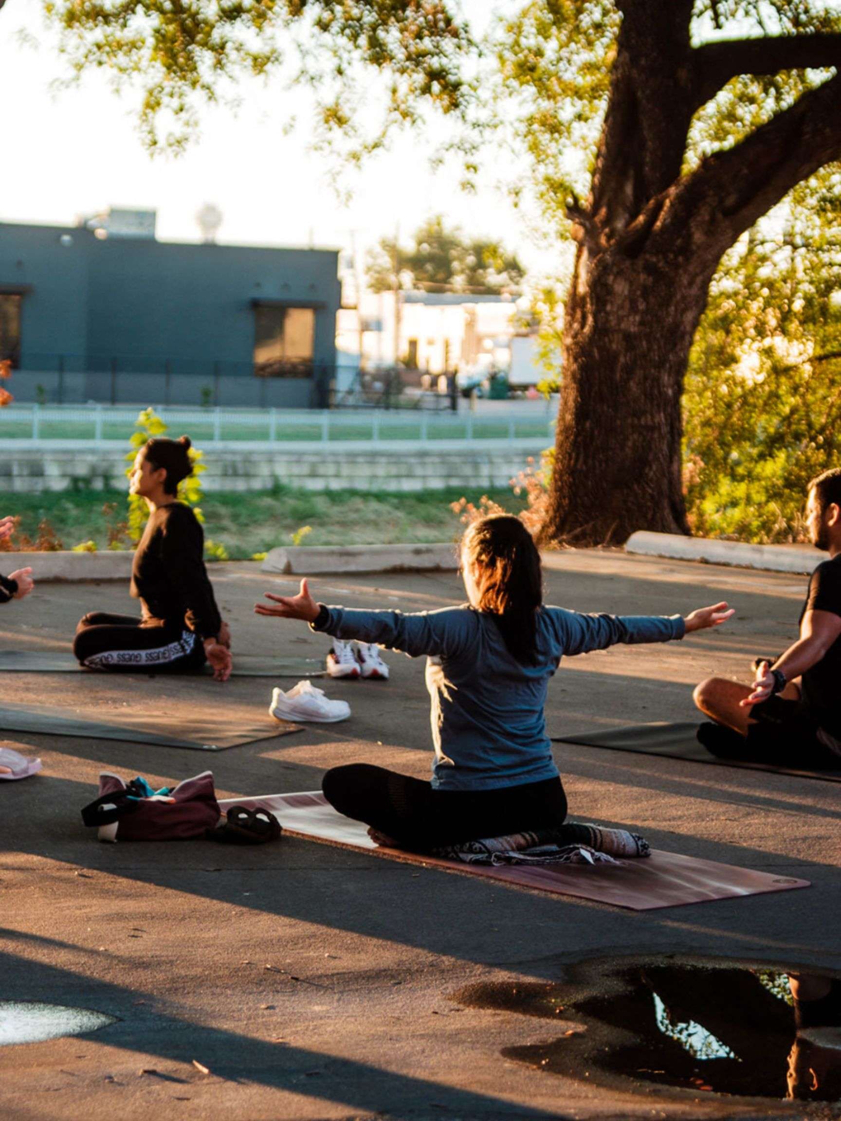 sunrise yoga event at oso