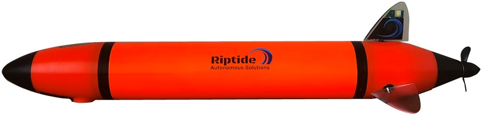 The Riptide AUV is a compact and efficient underwater drone designed for environmental monitoring, spill detection, and surveillance in marine environments.