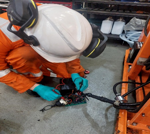 Alfie Gray, completing work during the first year of his apprenticeship