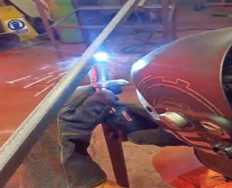 Alfie Gray, completing work during the first year of his apprenticeship