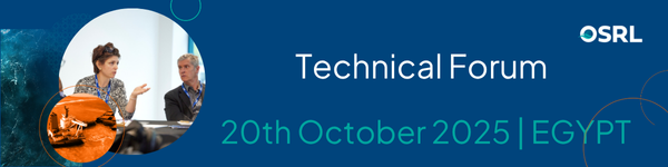 OSRL Technical Forum banner showing two people in discussion, with date and location: 20th October 2025, Egypt.