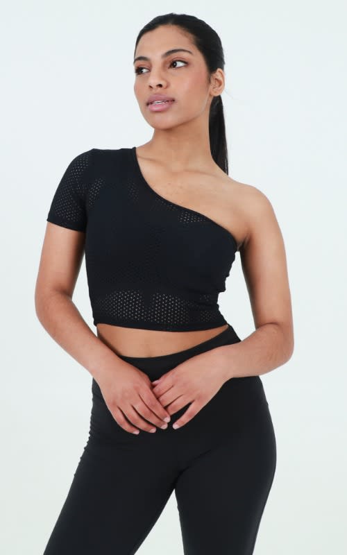 OTG Off The Shoulder Mesh Crop Top