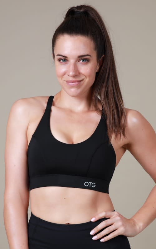 ONLY Play ONPCATE CROP BRA - Medium support sports bra - black 