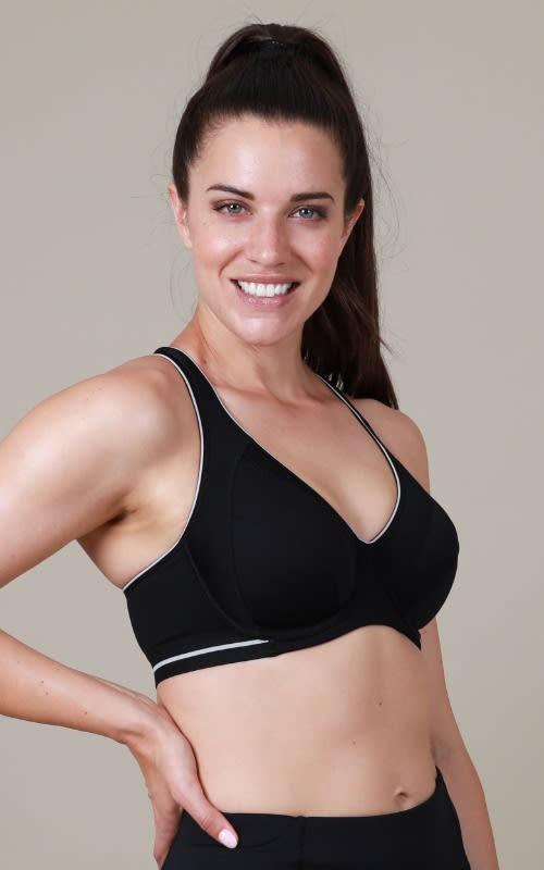 o2fit Womens Compression Sports Bra - Black