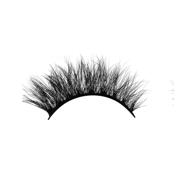Two pairs of false lashes arranged on white.