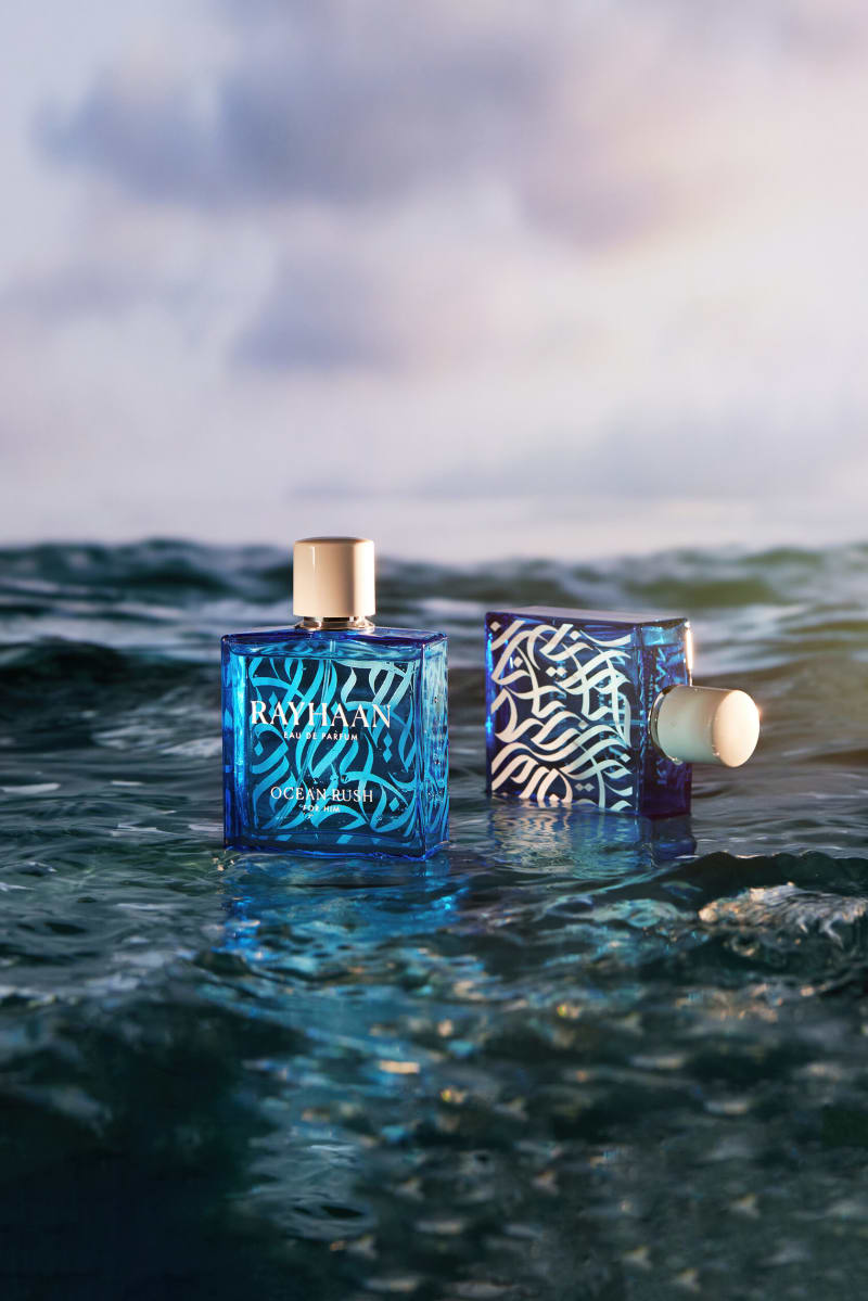 A bottle set into a built scene with smoke rising behind it.