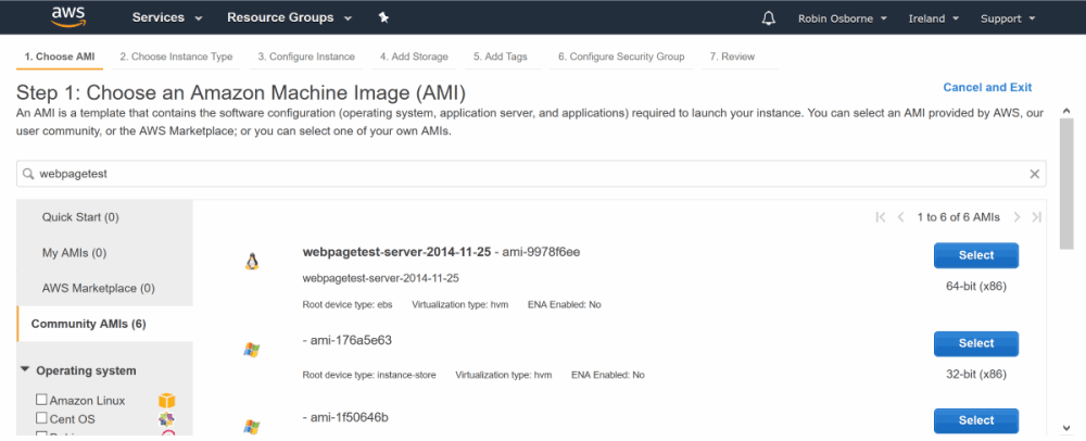 AWS EC2 - choose a WPT AMI