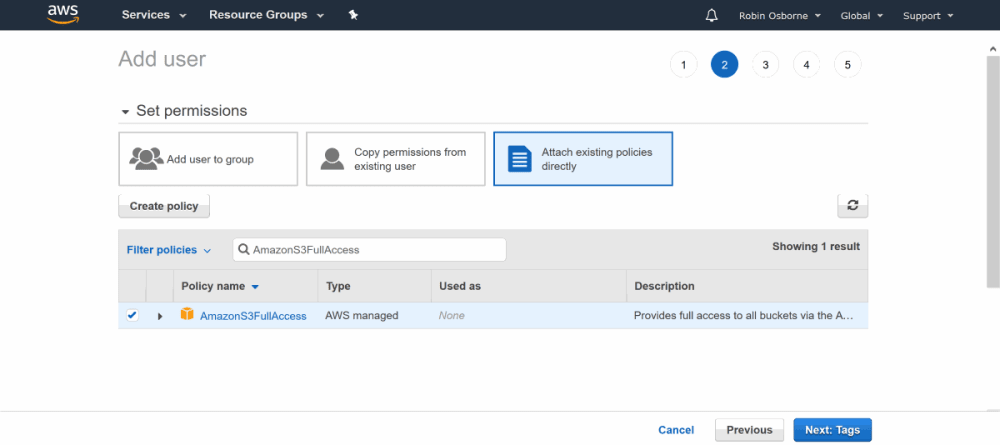 AWS IAM - setting permissions for S3