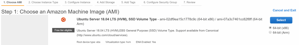ec2 launch wizard - new ubuntu 18.04