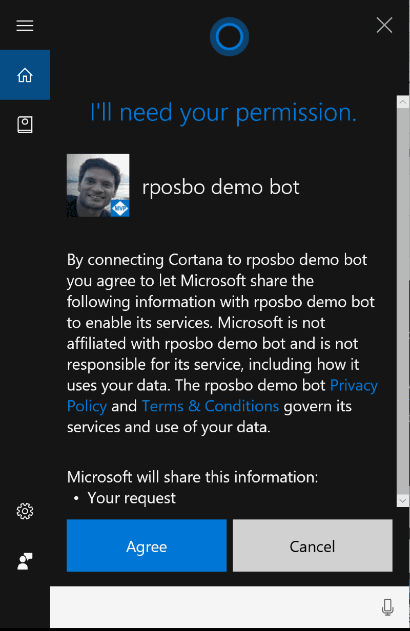 Bot permission prompt