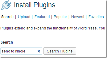 Send To Kindle - finding plugin 1