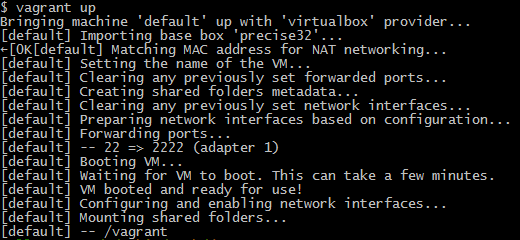 basic vagrant up