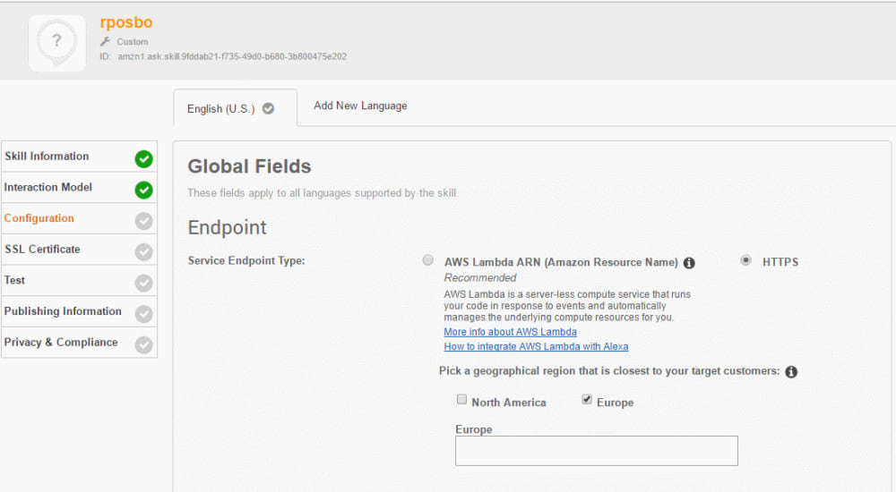 Endpoint configuration