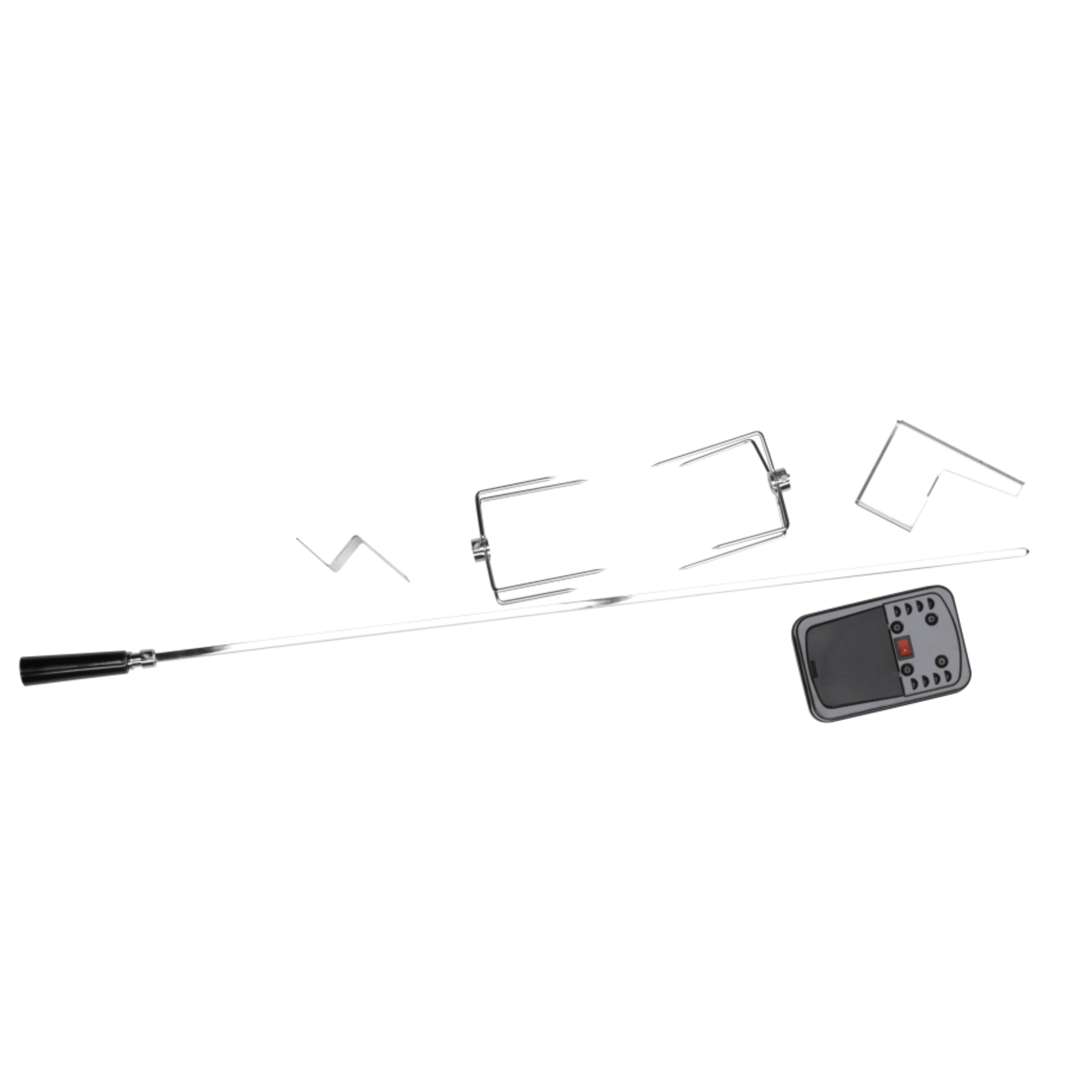 Set for gas barbecue with 2 spit forks