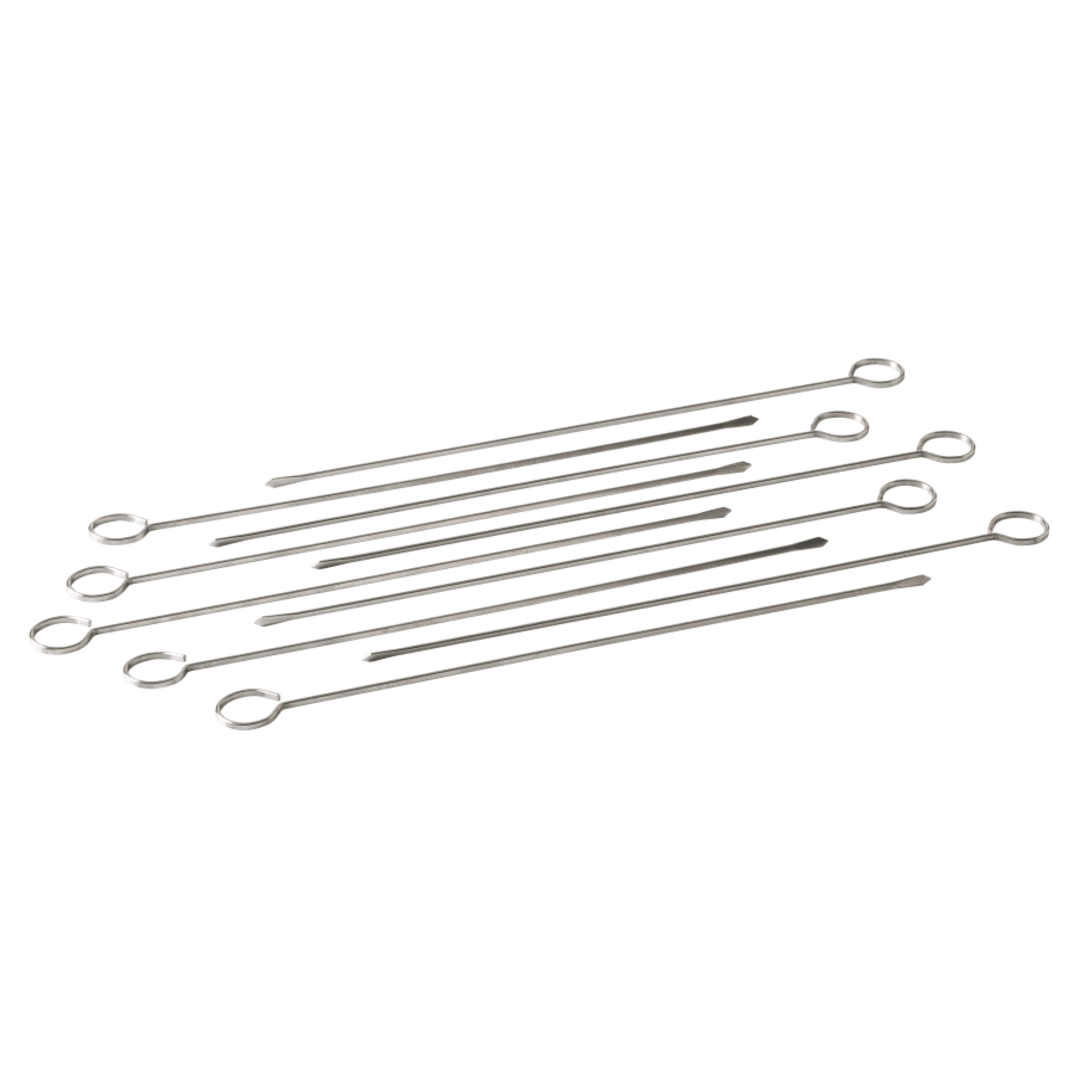 Set of 10 stainless steel skewers