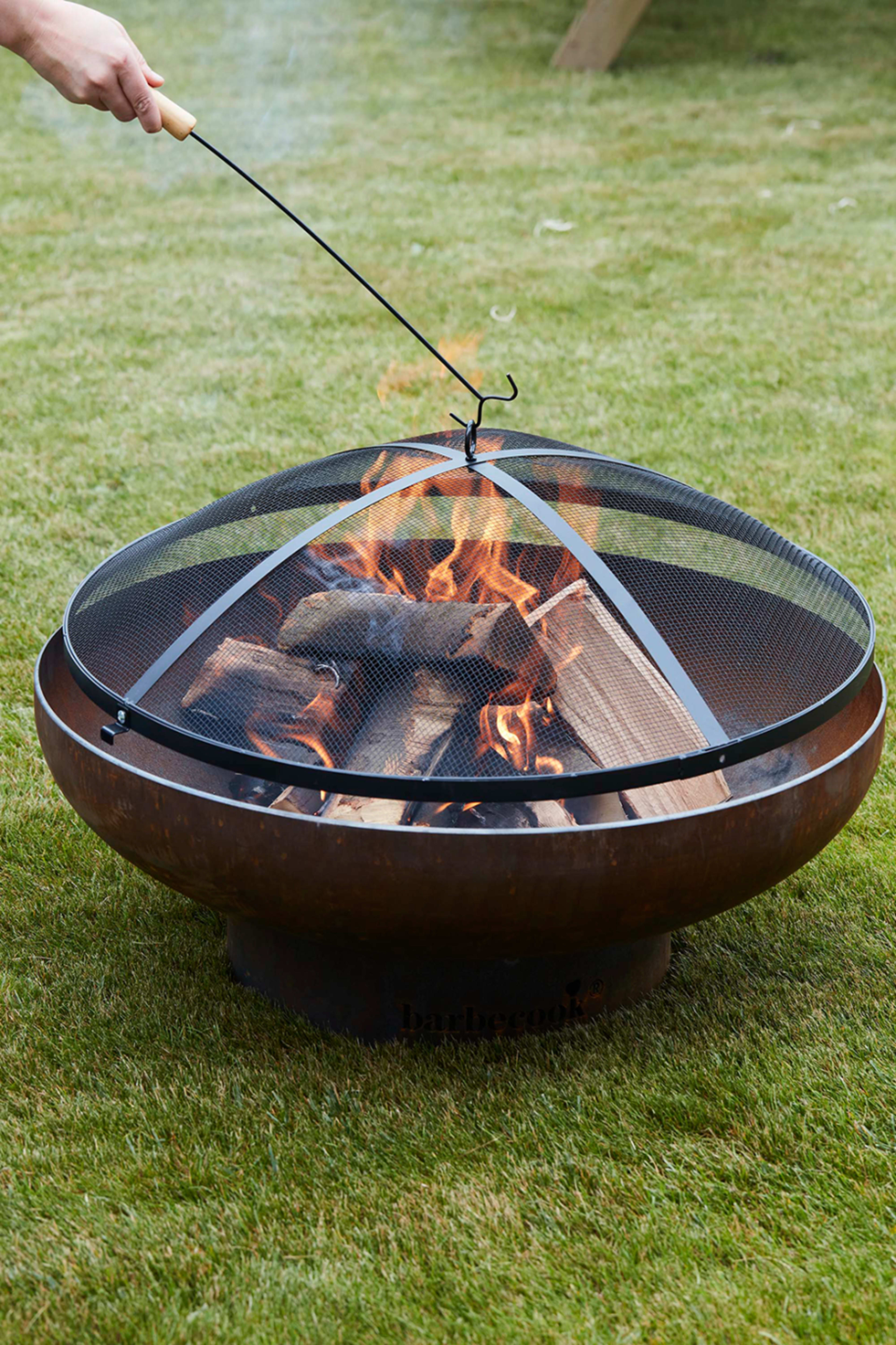 Steel spark screen black 75cm