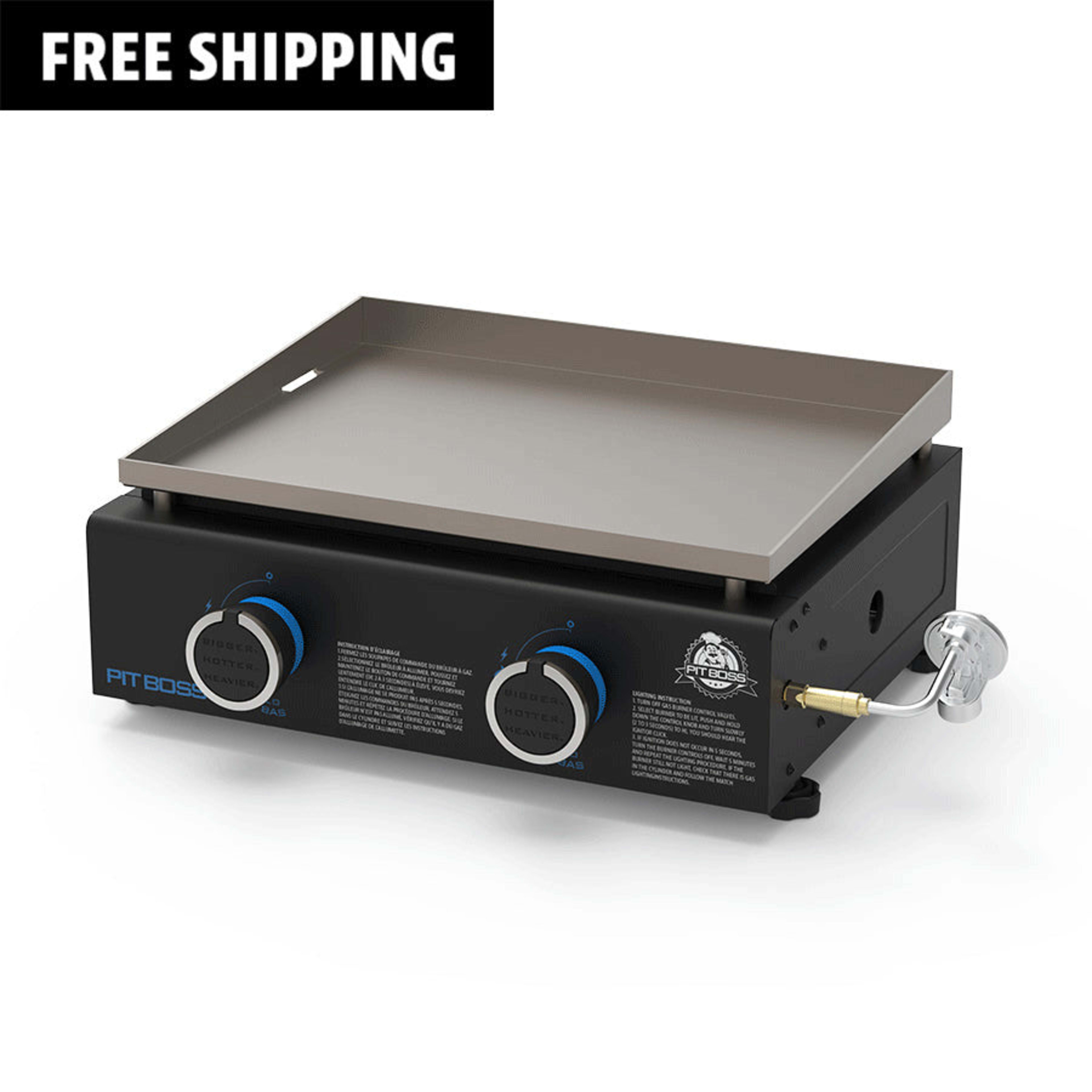 2 Burner Tabletop Griddle w/ Cover