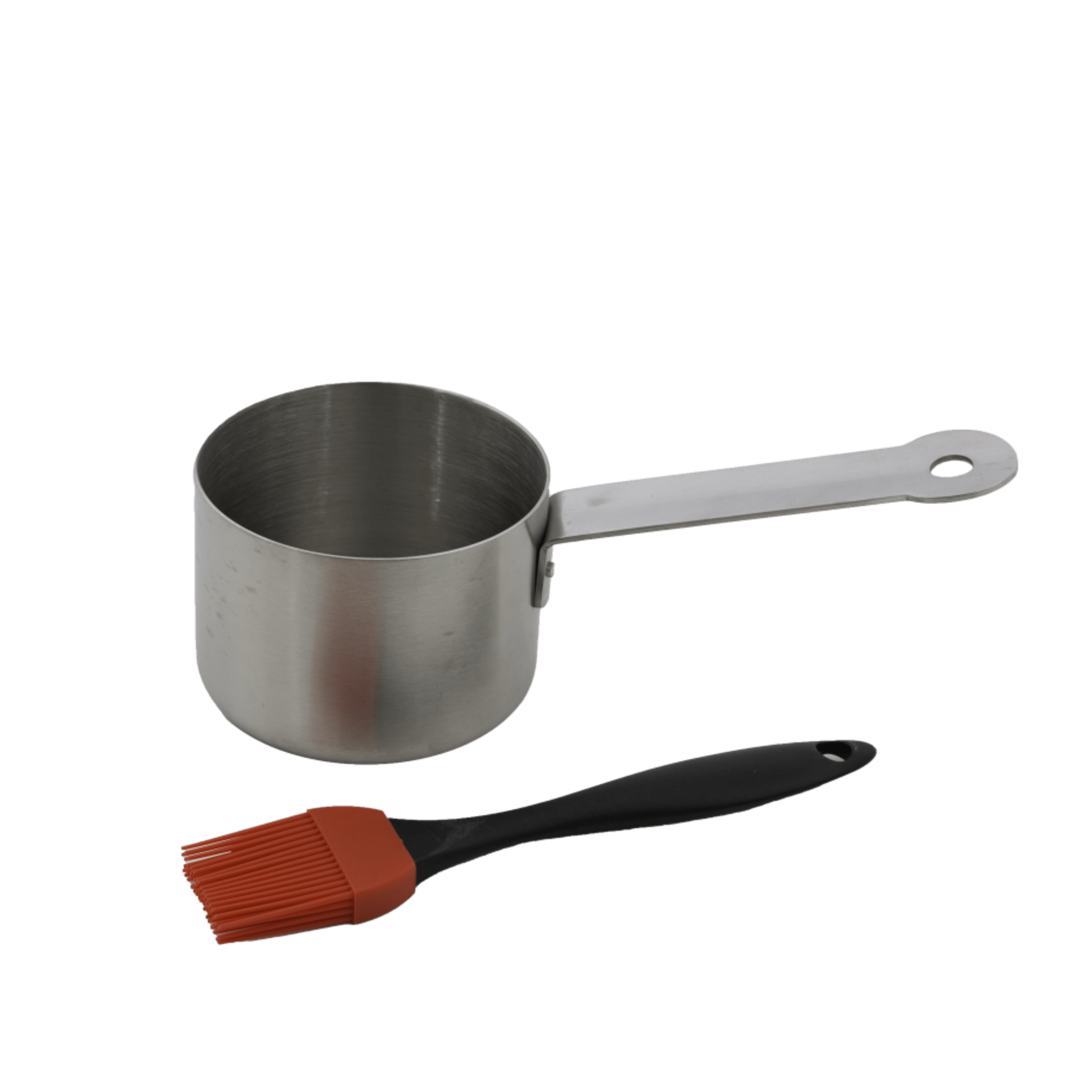 Stainless steel saucepot with brush 23x7.5x10.5cm
