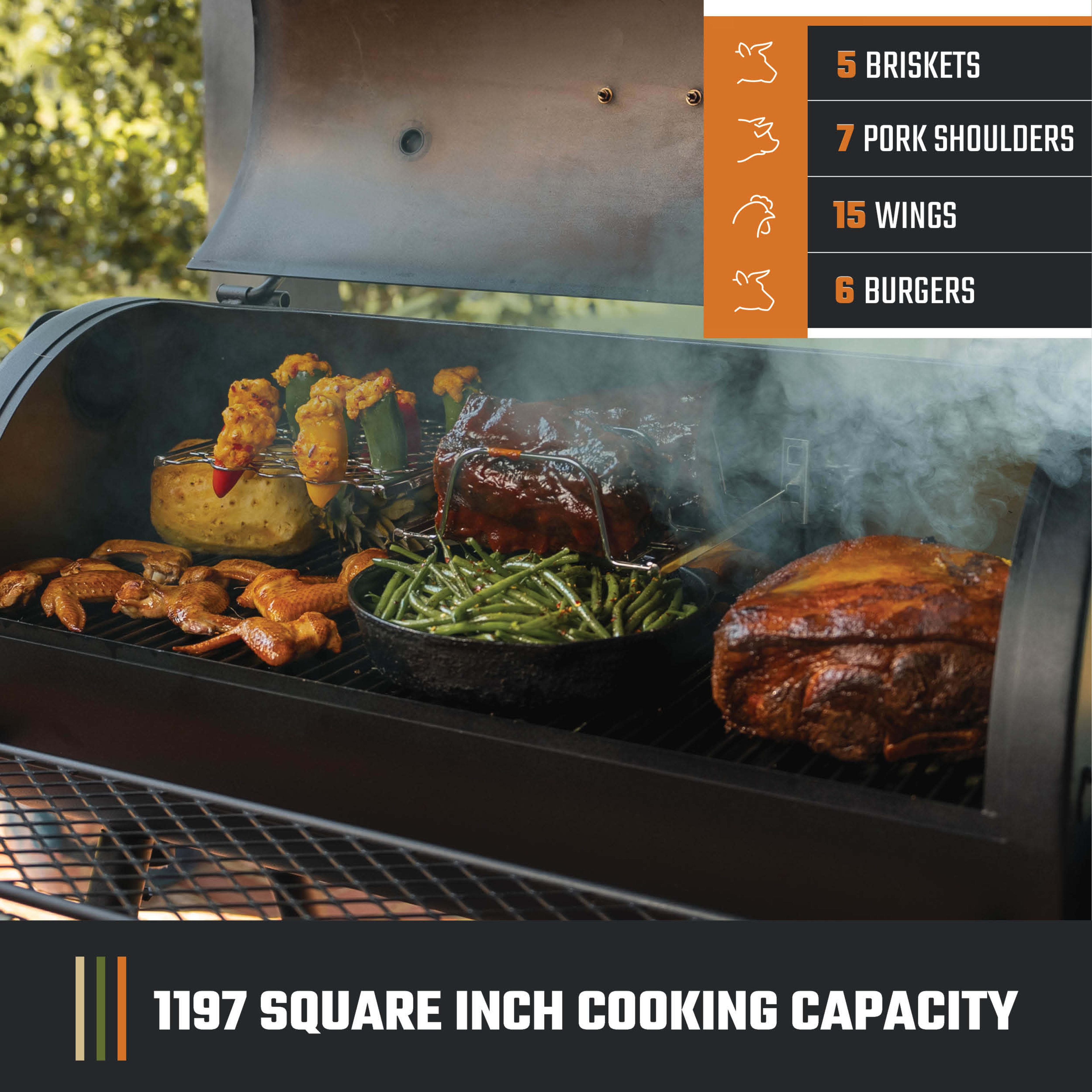 Highland Offset Reverse Flow Smoker & Grill