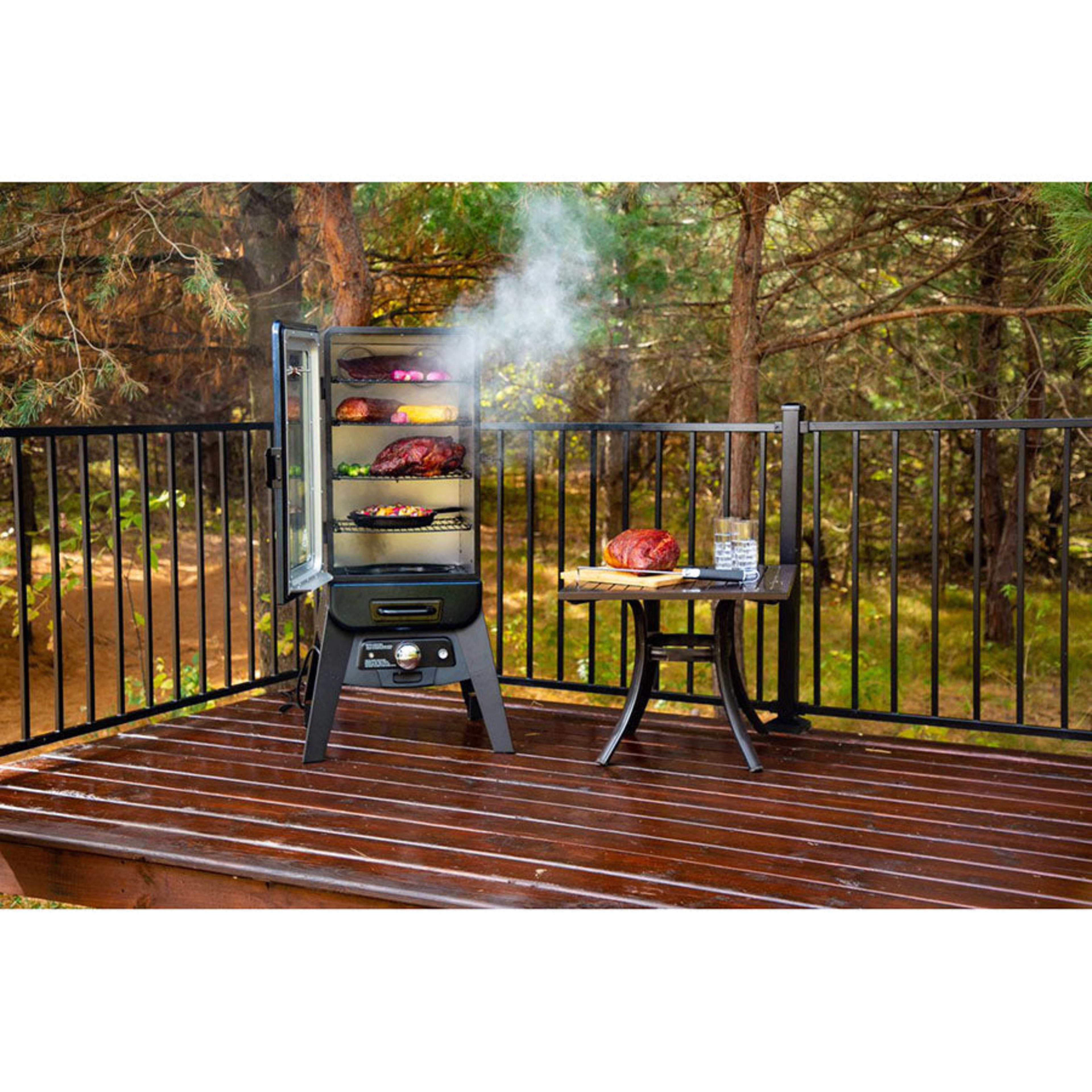 3-Series Blue Hammertone Analog Vertical Smoker - PBV3A1