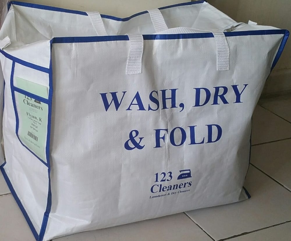 Wash, Dry and Fold Laundry Bag from 123 Cleaners