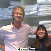 Director of 123 Cleaner Jake Lyle with Shop manager Rose Serdar