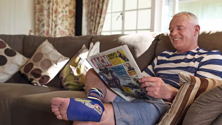 A user wears the SAFO at home