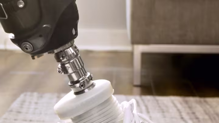 The Meridium prosthetic foot lowers itself to the floor when sitting.