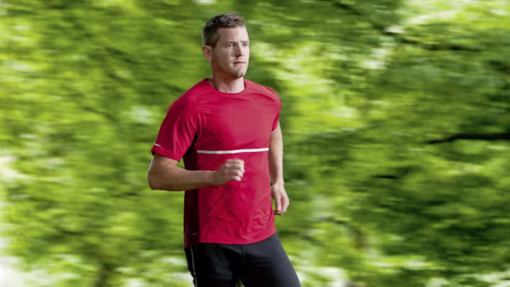 John while jogging.