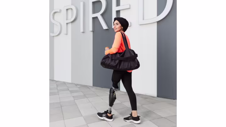 Genium X3 user Zainab goes to the gym to train