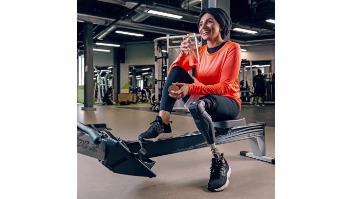 Genium X3 user Zainab takes a break in training