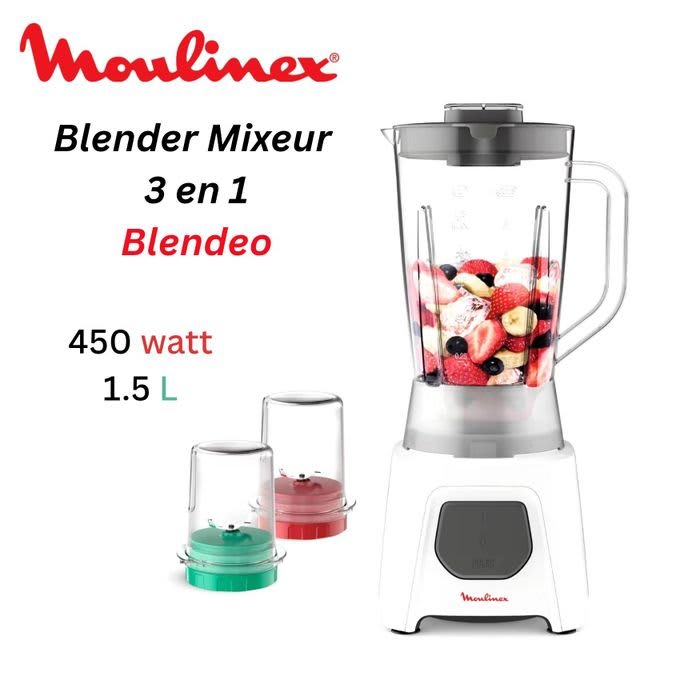 Blender Mixeur Moulinex 450W avec Moulin