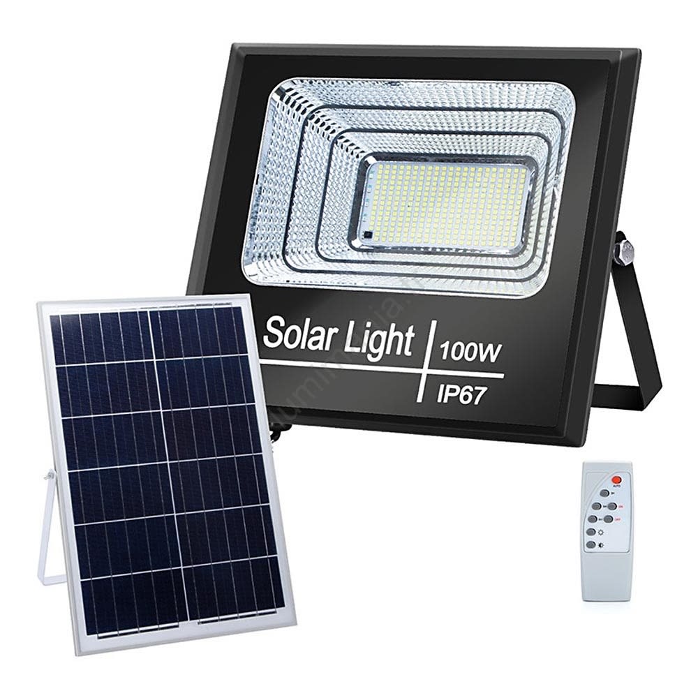 Projecteur Solaire LED 100W IP67 avec Télécommande